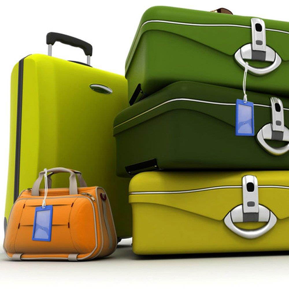 200 Pack 6.4" Luggage Tag Straps Loops, Ishua Clear Plastic Luggage Tag Loops ID Straps Laminating Pouch Tag Loop Cruise Ship Luggage Tag Holders Travel Accessories for Suitcase Or Backpack Lanyard