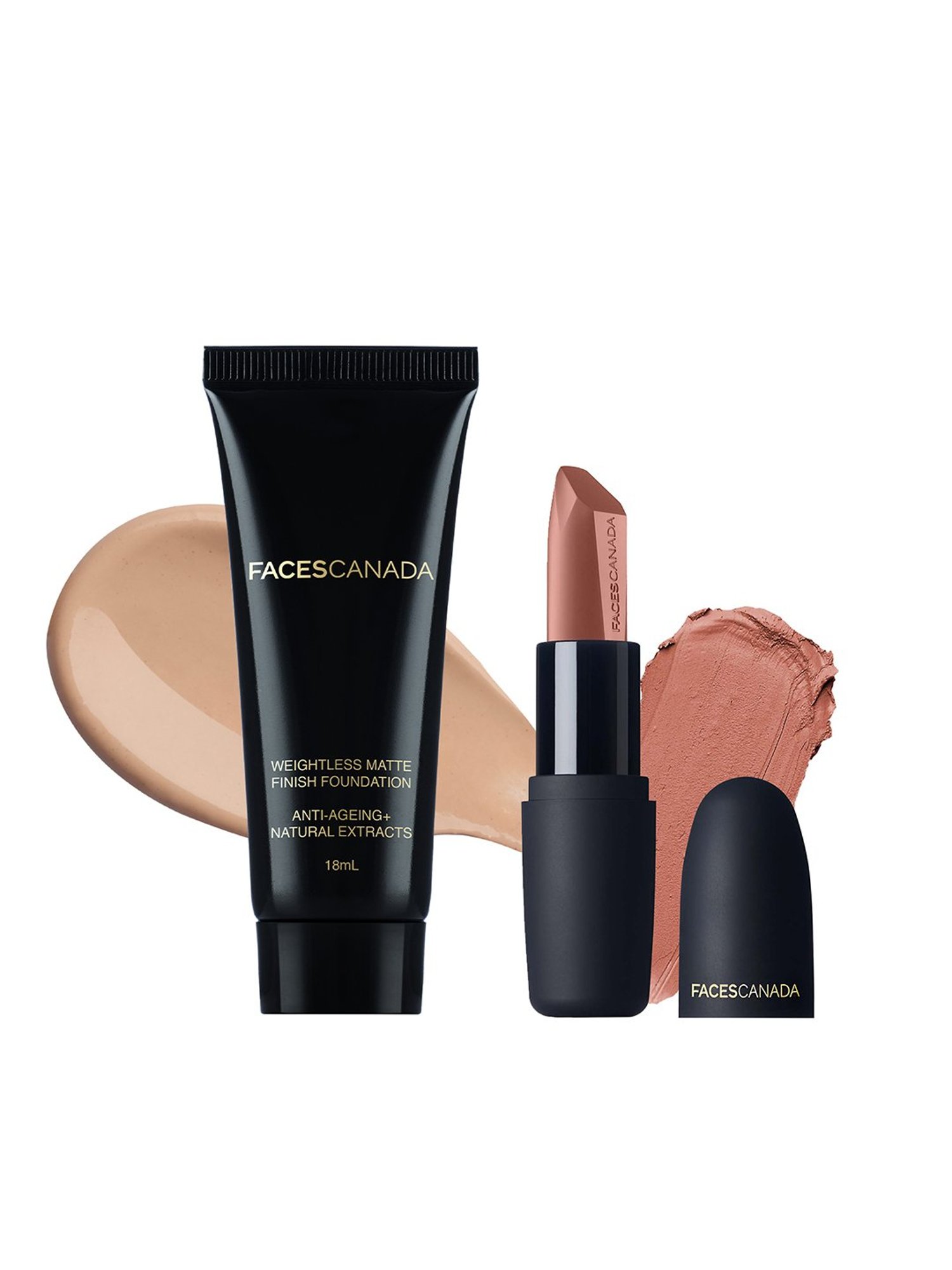 Faces Canada Lip & Face Combo - Buff Nude and Weightless Foundation
