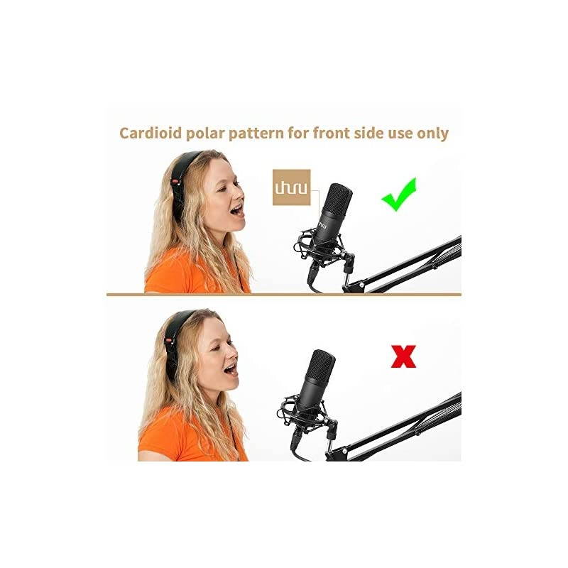 XLR Condenser Microphone,  Professional Vocal Cardioid Microphone Kit with Boom Arm, Shock Mount, Pop Filter, Windscreen and XLR Cable, for Broadcasting,Recording,Podcasting and YouTube(XM-900)