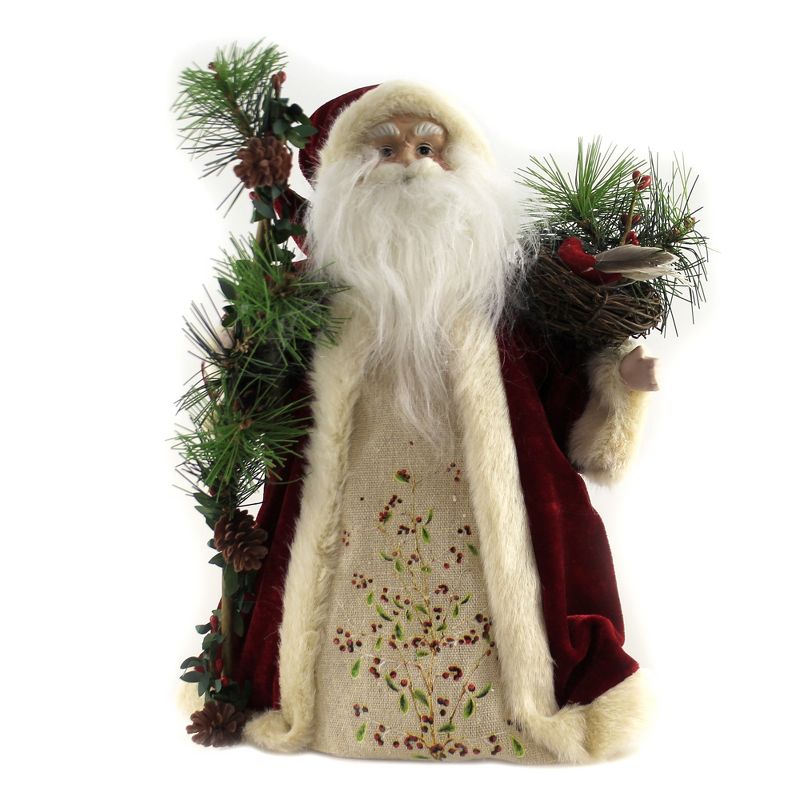 Tree Topper Finial 12.0" Santa/Walking Stick Tree Topper Bird Nest Christmas  -  Tree Toppers