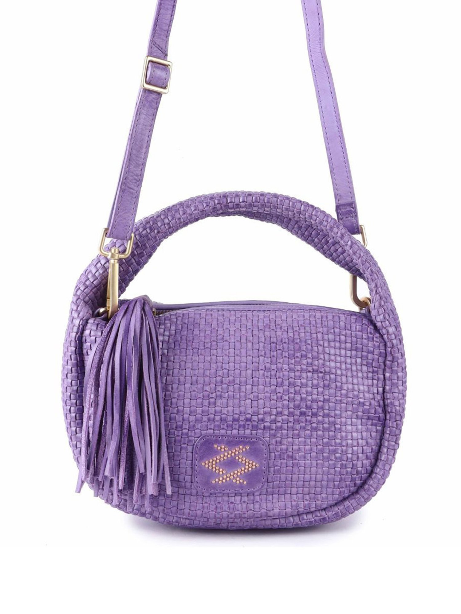 KOMPANERO Amber Lavender Leather Textured Handbag