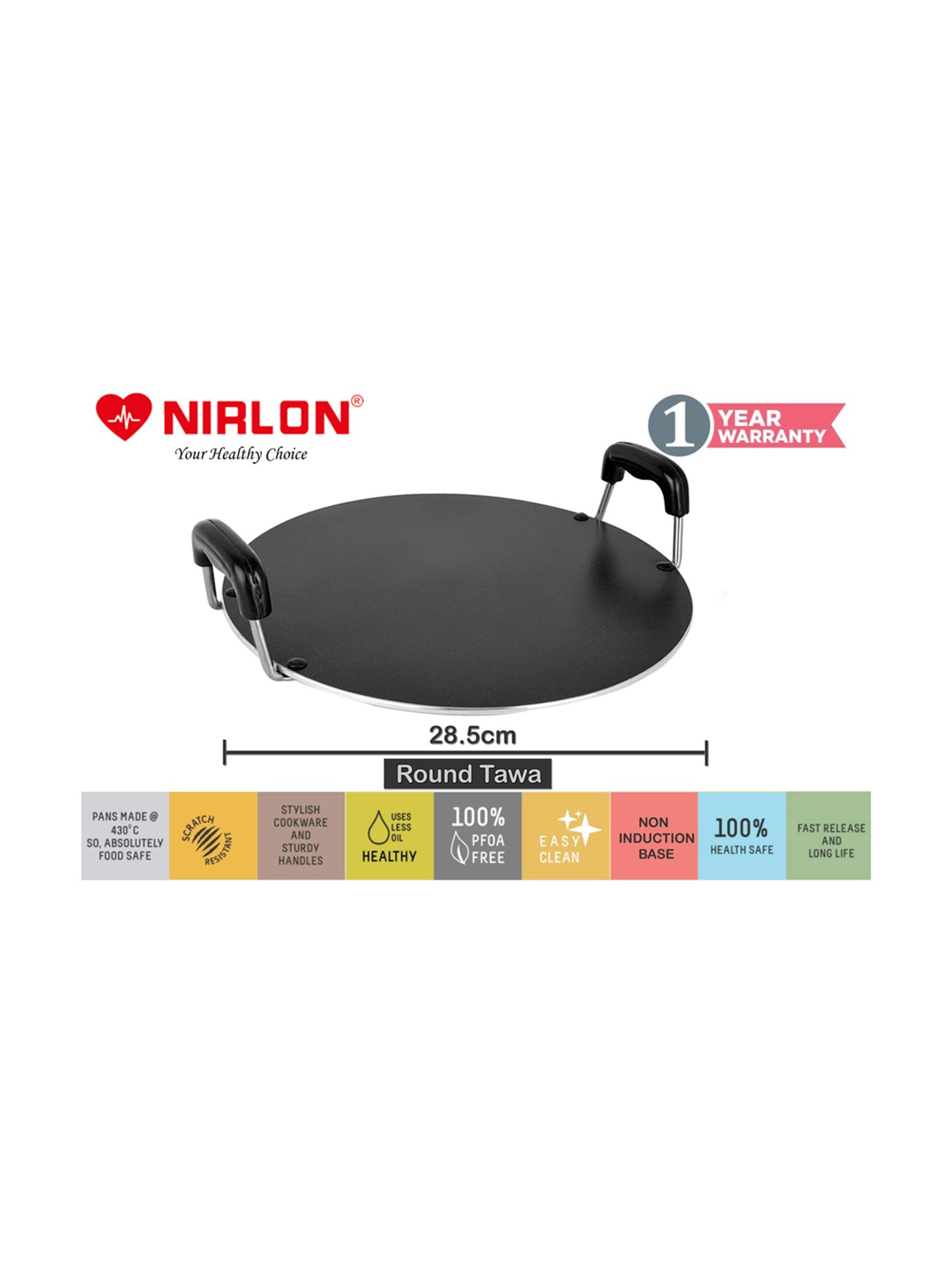Nirlon Non-Stick Red Aluminium Cookware Combo Set of 2 Piece