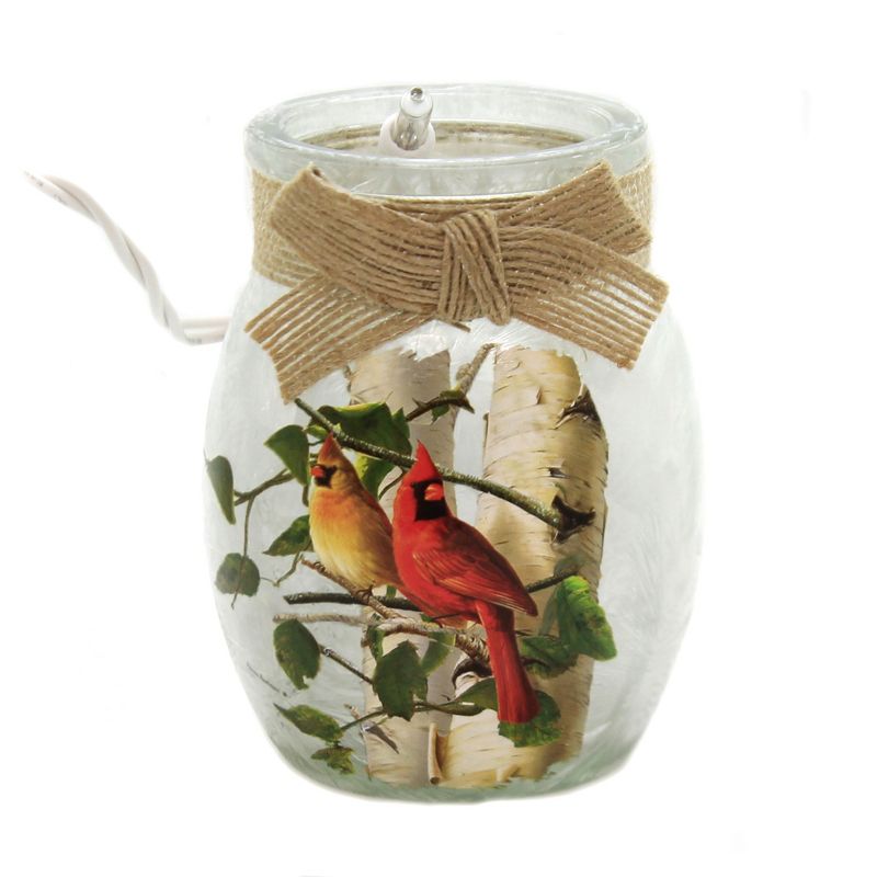 Stony Creek 4.0" Summer Cardinals Pre-Lit Vase. Spring Summer  -  Novelty Sculpture Lights