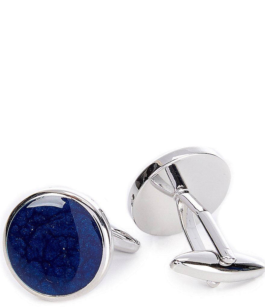 Murano Blue Pearlized Cuff Links