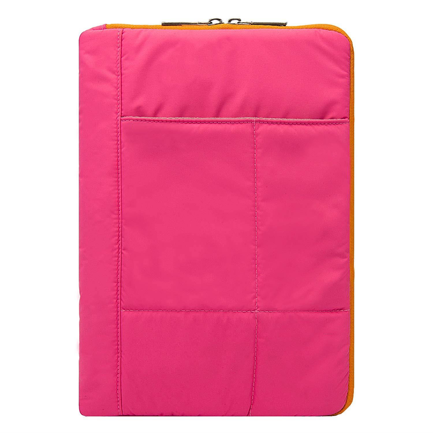 Pillow Zippered Sheen Quilted Sleeve [PNK] for Hipstreet 10 / Quad Core/Equinox 10.1/ HP Slate 8 Plus, Pavilion 10 x2, 10 G2 Tablets
