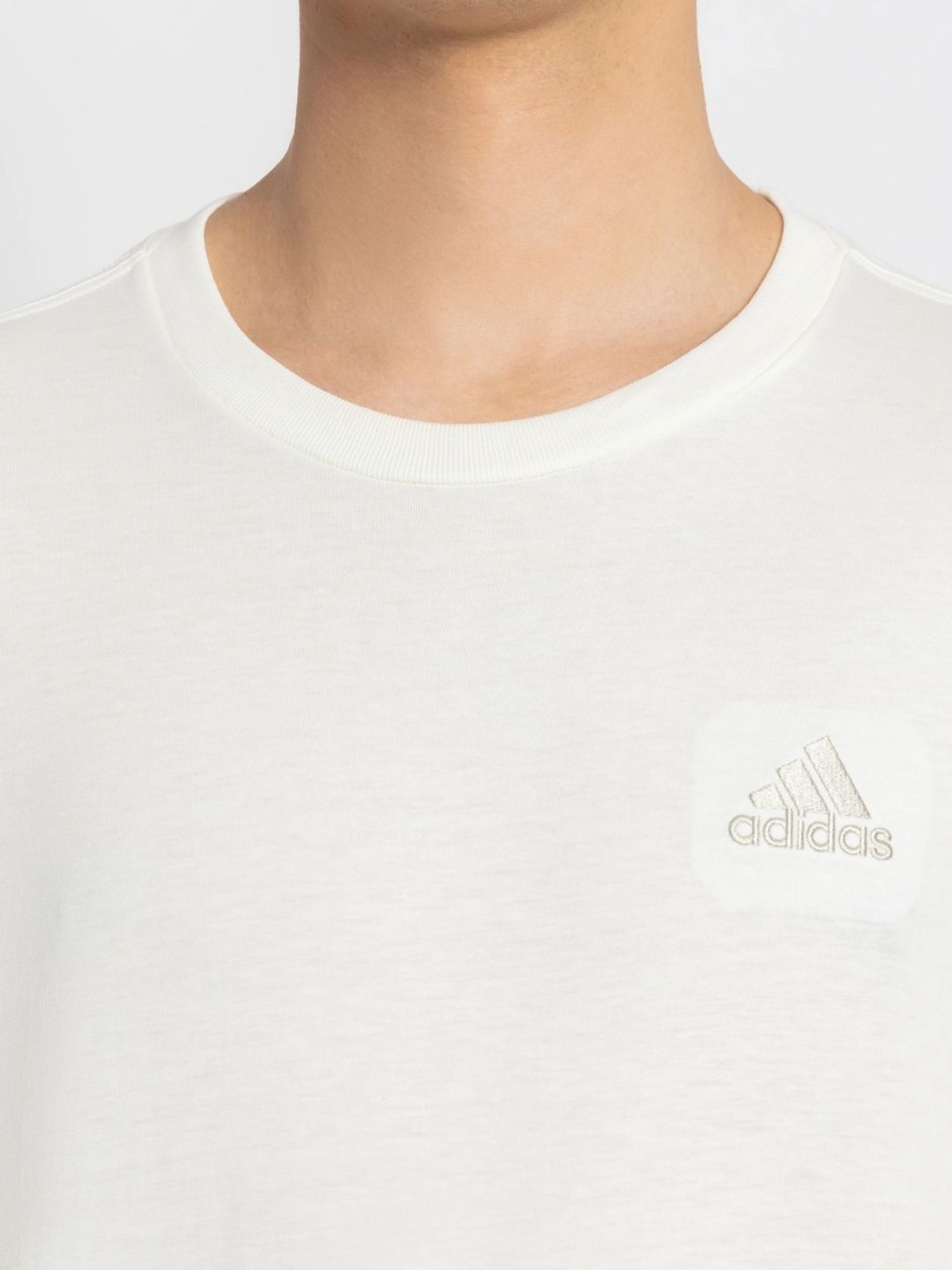 Adidas Off White Regular Fit T-Shirt