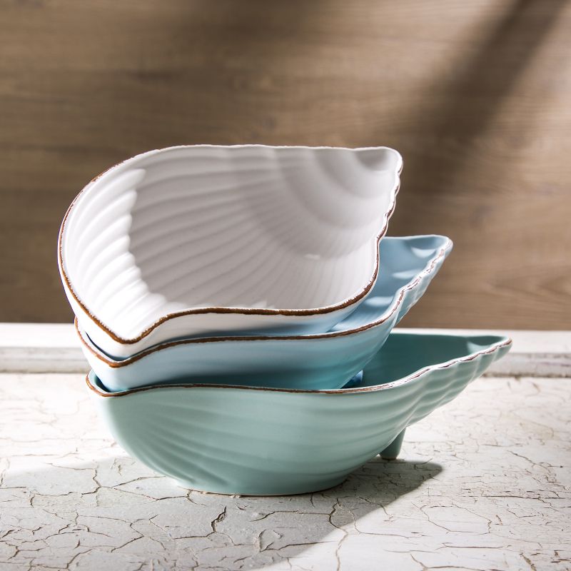 Gibson Elite 2 Piece Gracious Dining Ceramic Bowl Set With Acacia Wood Tray