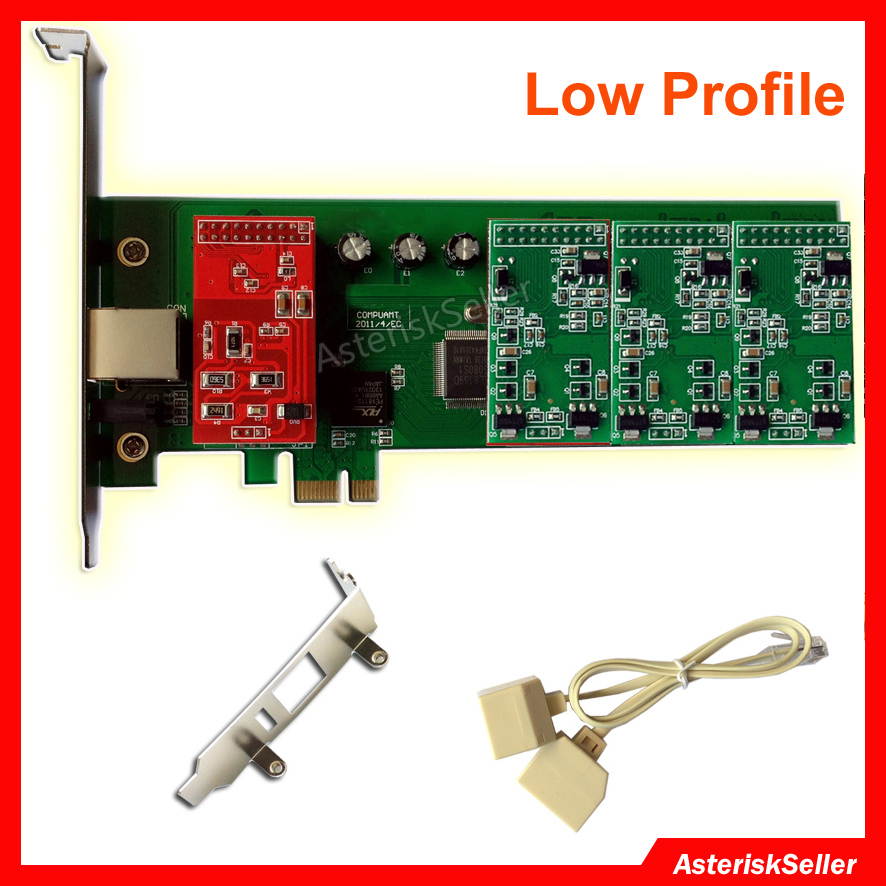 3 FXS+1 FXO Card,TDM400 with Low Profile for 2U,with PCI-E connector,FXS card FXO card Asterisk Card Sangoma FreePBX,tdm410p tdm400p,For IP PBX VoIP Phone System Asterisk voip