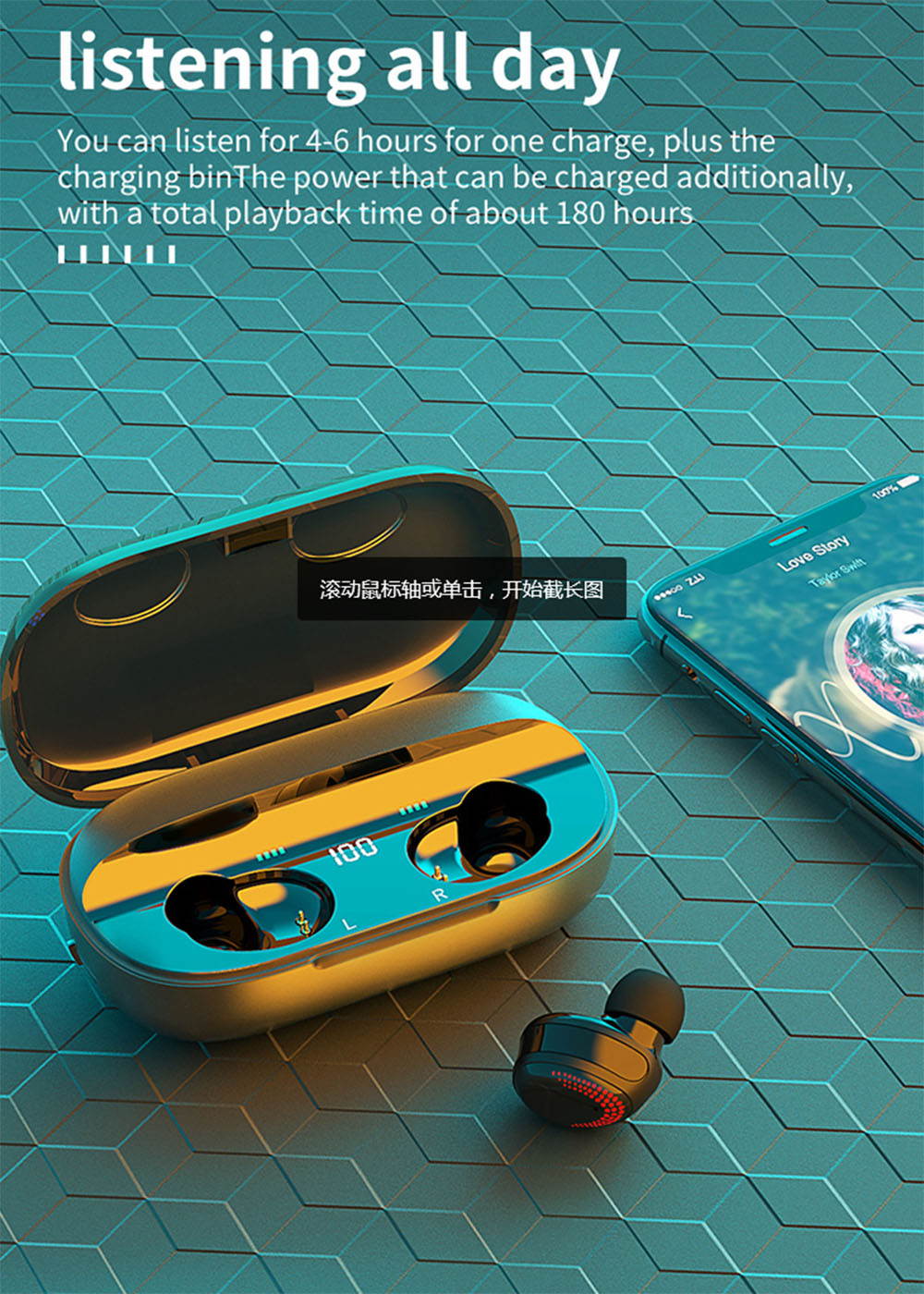 NW 1776 Bluetooth 5.0 Headset TWS Wireless Headset 9D Stereo Sports Waterproof Earbud Headset With Microphone