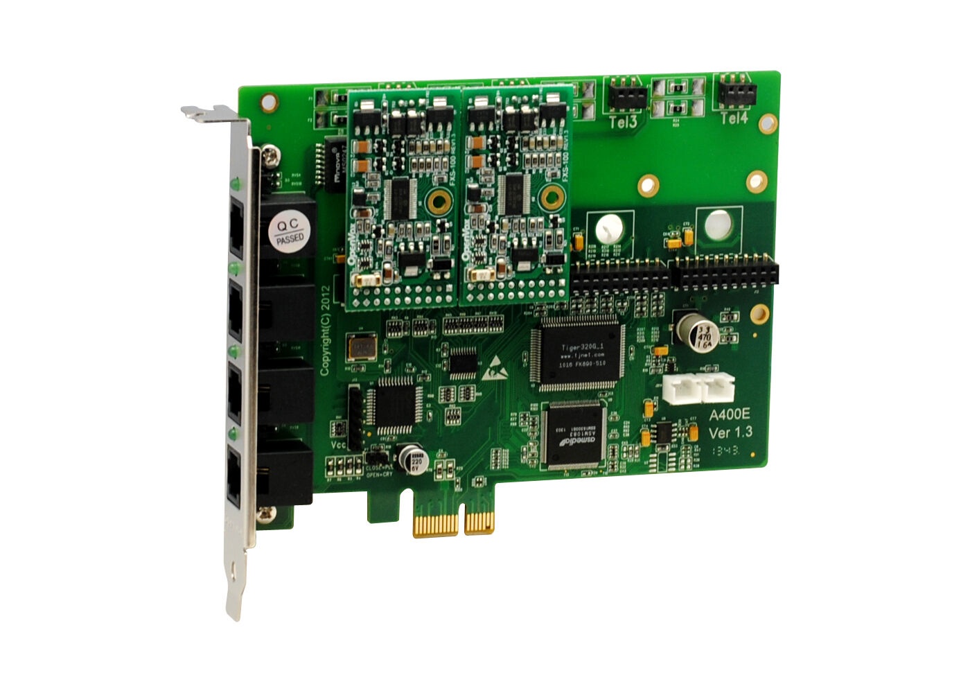 OpenVox A400E20 A400E 4 Port Analog PCI-E card + 2 FXS + 0 FXO