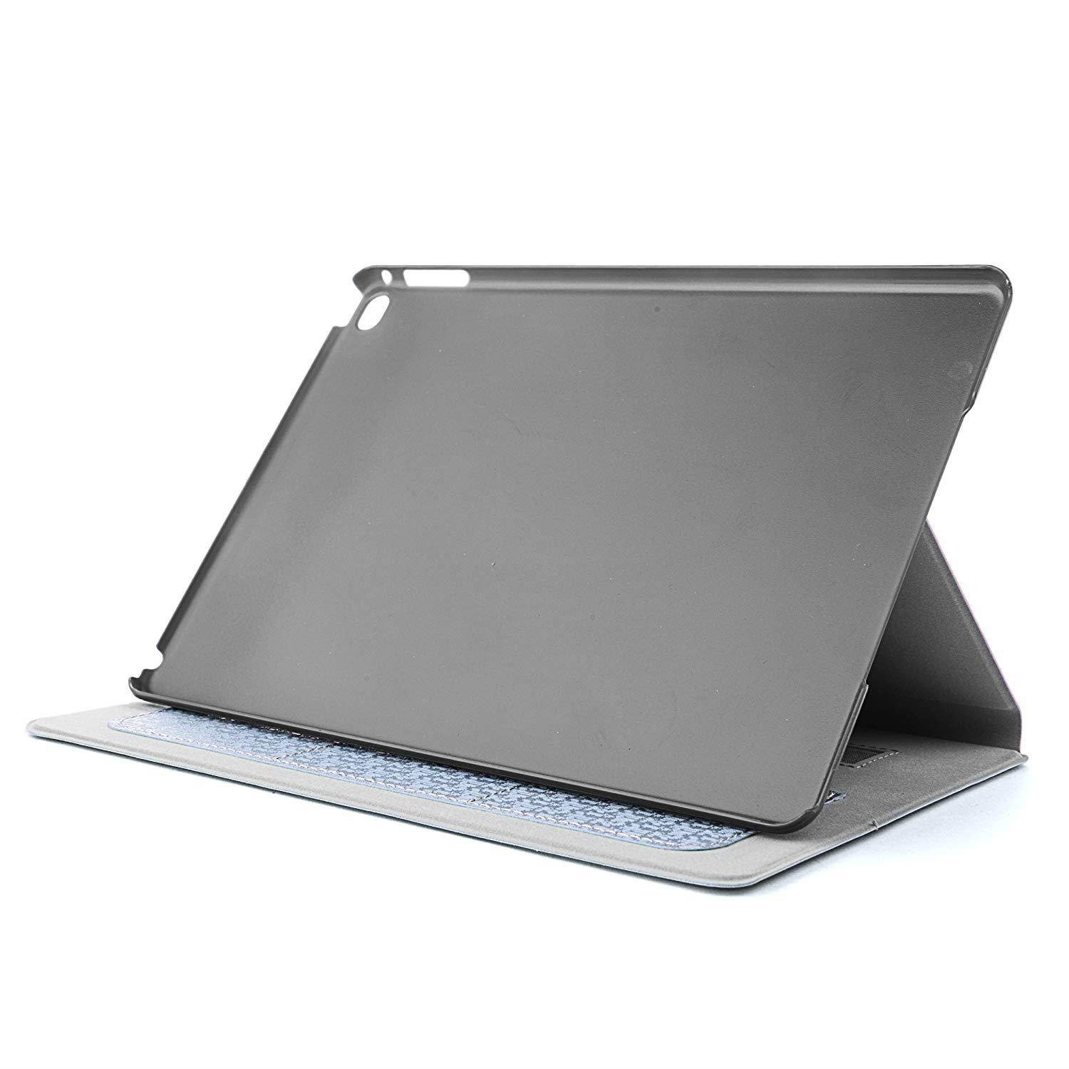 SumacLife Vegan Leather Design Portfolio Case for iPad Air 2 - Self Stand, 3 Card Slots, Handle, and Camera Hole (LthrDsgnIPA2BLU)