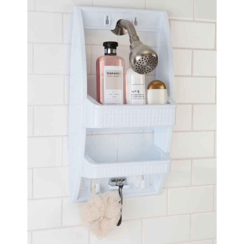 Flexi Shower Caddy Shelf White - Bath Bliss