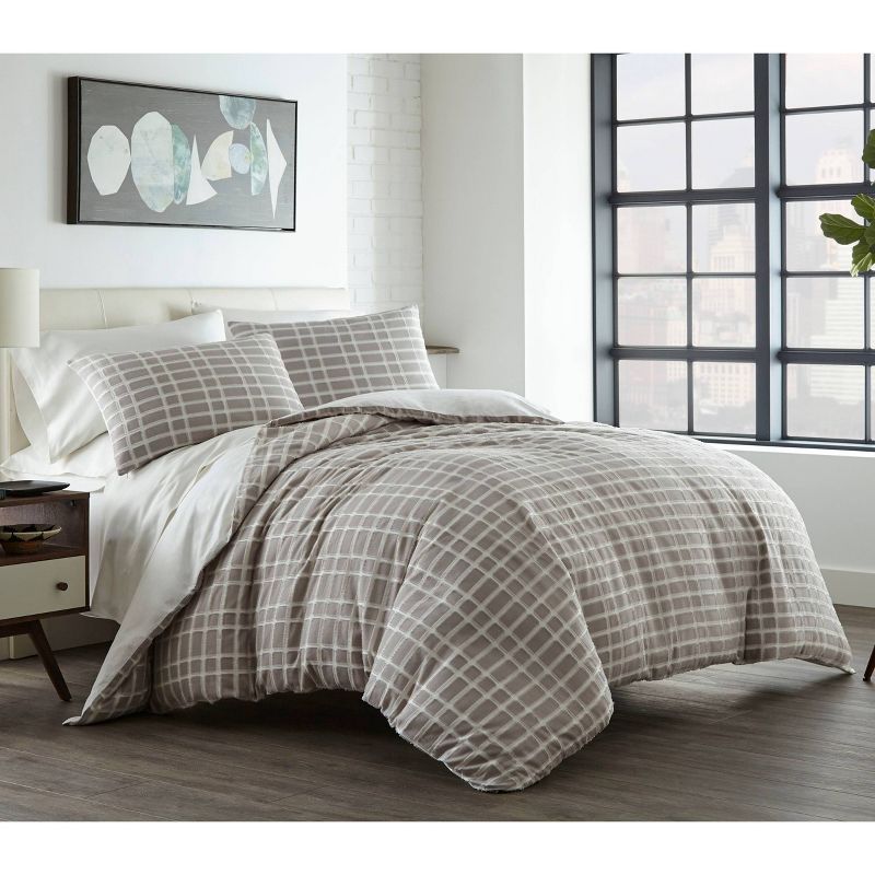 City Scene Full/Queen Sherman Duvet Cover Set Gray