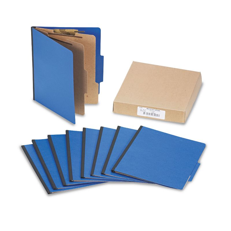 Acco ColorLife PRESSTEX Classification Folders Letter 6-Section Dark Blue 10/Box 15663
