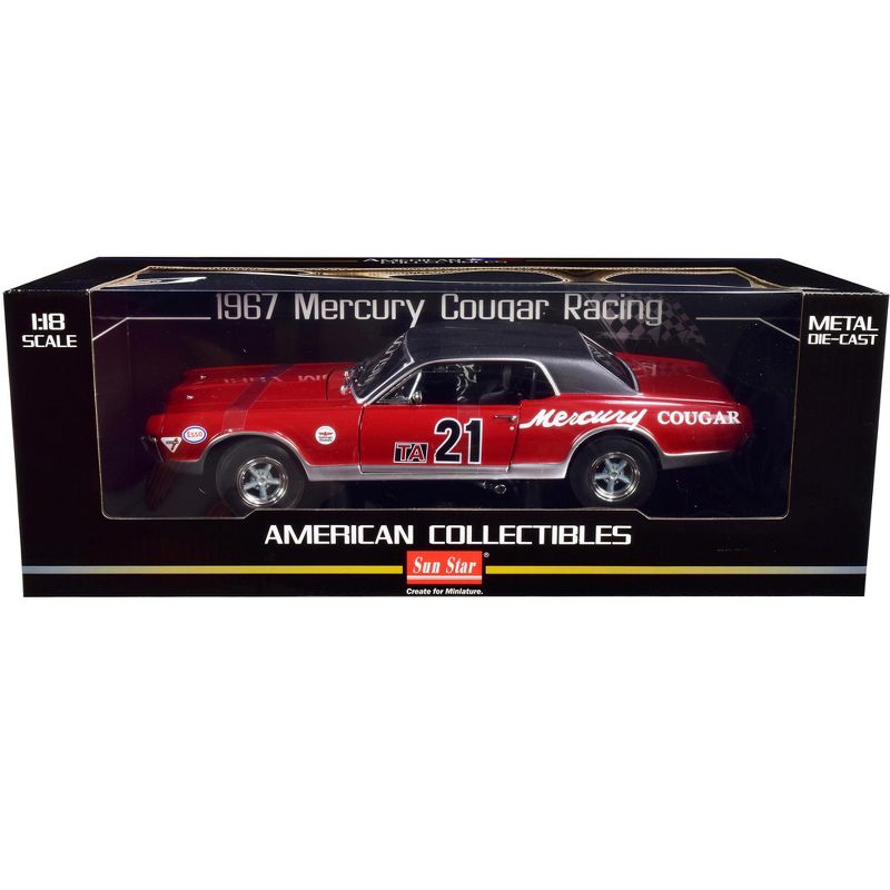 1967 Mercury Cougar Racing #21 Marty Beaulieu SVRA Watkins Glen Historic Enduro 200 (2012) 1/18 Diecast Model Car by SunStar