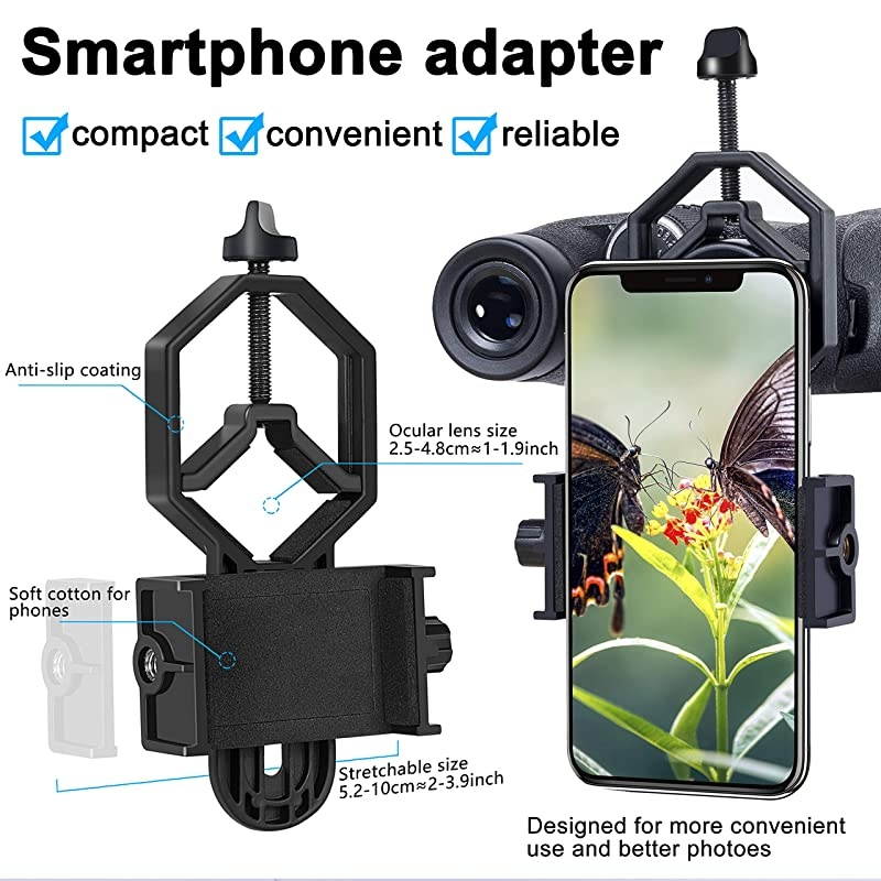 10x42 Binoculars for Adults Compact Waterproof Fog-Proof Binoculars for Bird Watching Concert Hunting Traveling Sports-BAK4 Prism SMC Lens-with Phone Mount Strap Carrying Bag