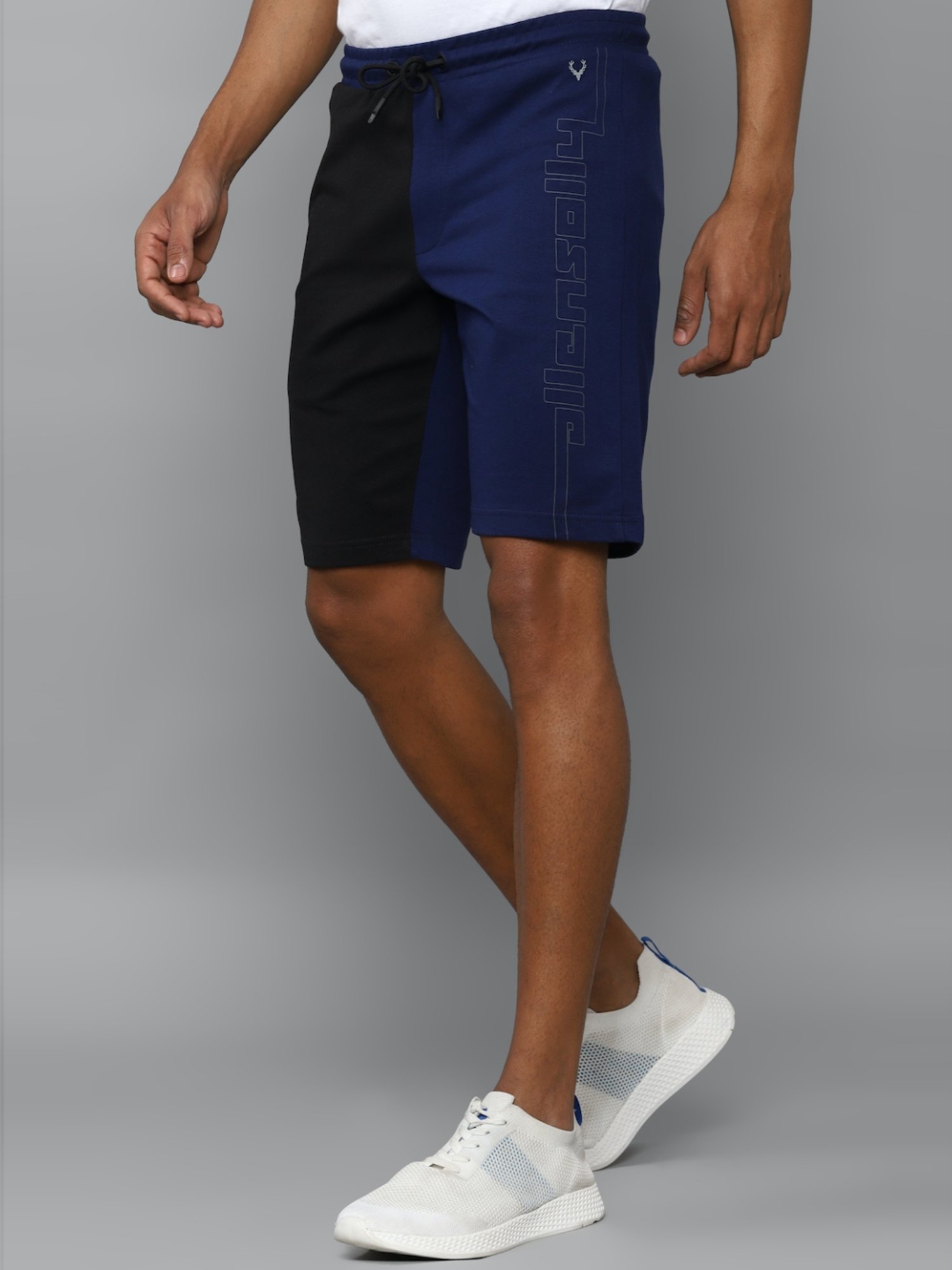 Tribe by Allen Solly Navy Slim Fit Colour Block Shorts