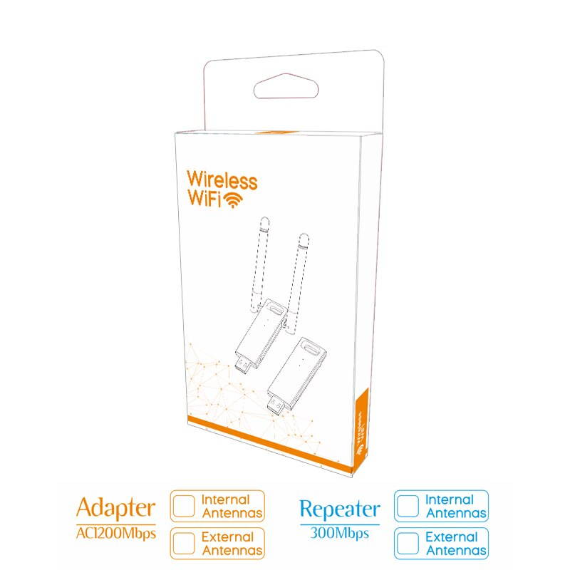 1 pcs Dual Band 1200Mbps Wireless USB 3.0 Realtek RTL8812BU Wifi Adapter 2.4G/5Ghz Network Card Dongle With Antennas for Desktop PC