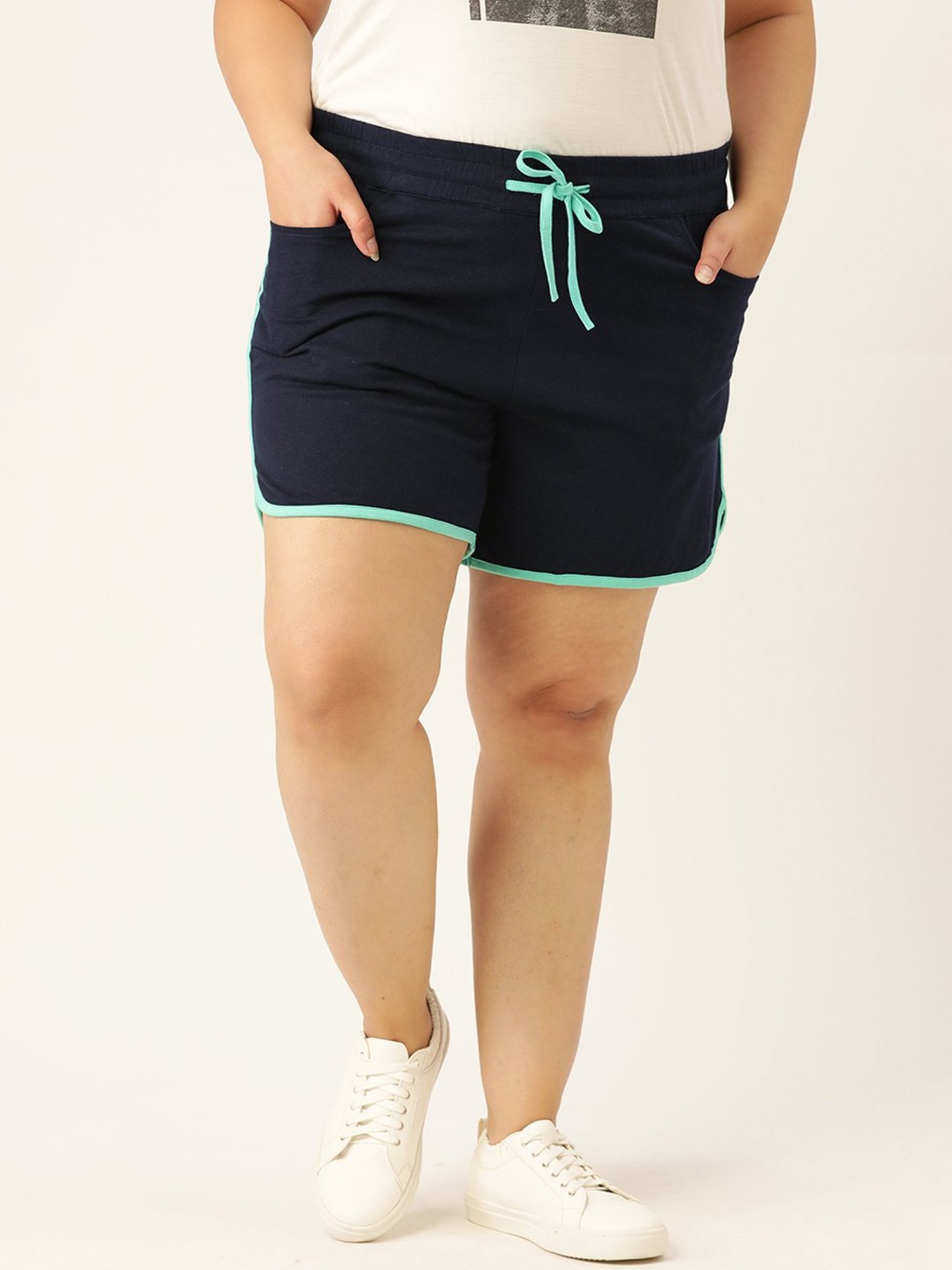 theRebelinme Navy Cotton Shorts