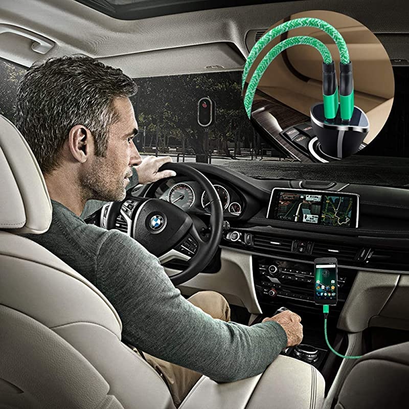 C Wall Charger Plug Car Charger Adapter with 2 Pack 6ft USB C Cable Fast Charging Cord Compatible for Samsung Galaxy S10+ S10 S9+ S8 A10e A20 A50 A70 A80 LG Stylo 54 G8 G7 G6 V50 V40 V35 ThinQ