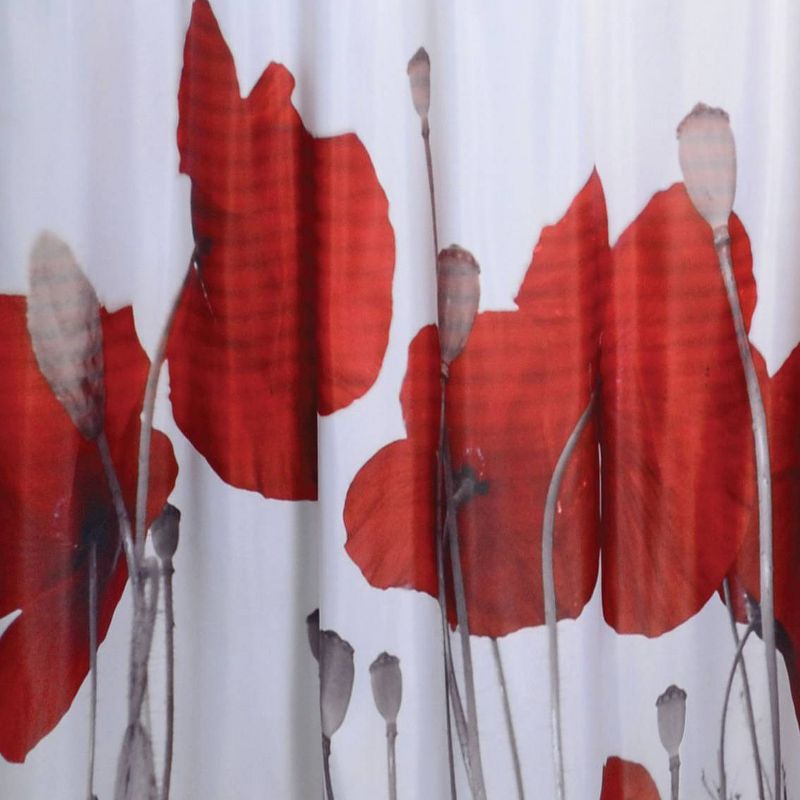 Poppy Fields Shower Curtain Red/White - Moda at Home