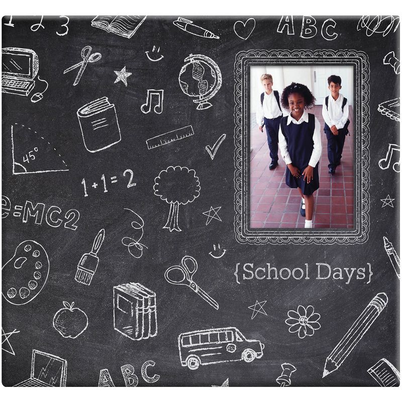 MBI Chalkboard Post Bound Album W/Window 12"X12"-Chalk Design