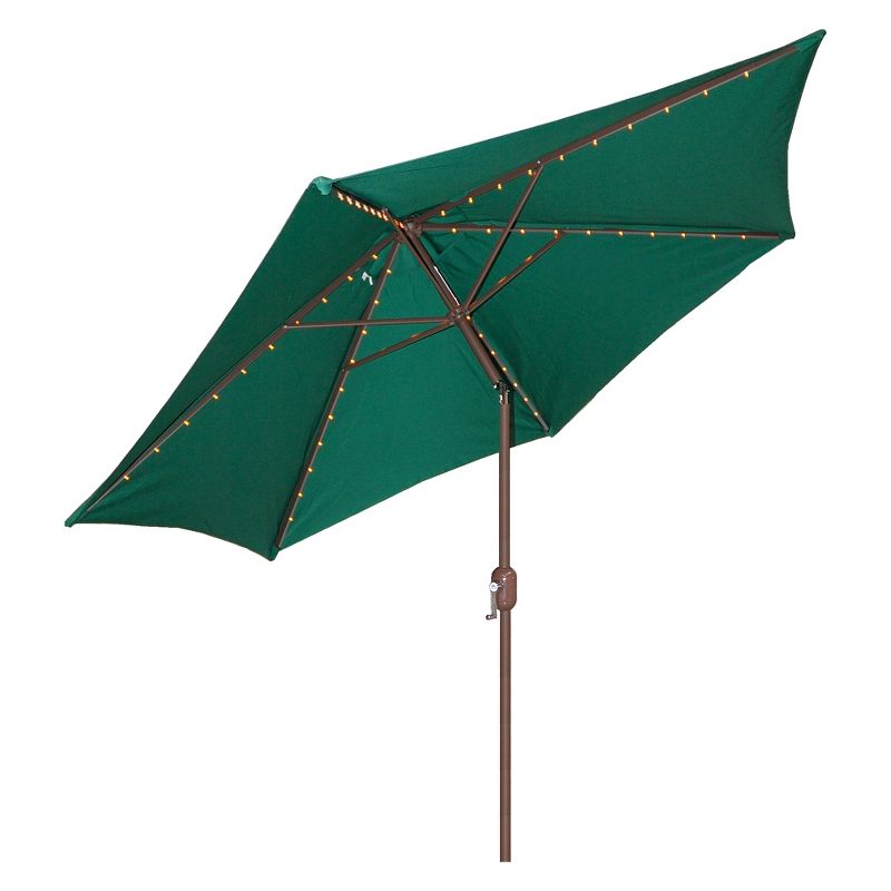 9' Round Lighted Patio Umbrella - Green