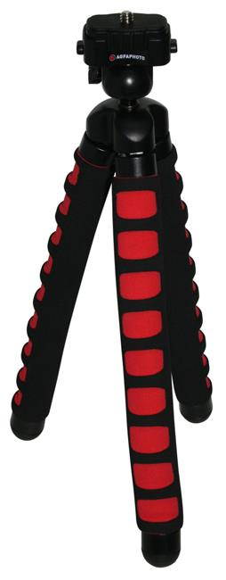 AGFA 12-Inch, Flexible Tripod with Foam Grips - Red