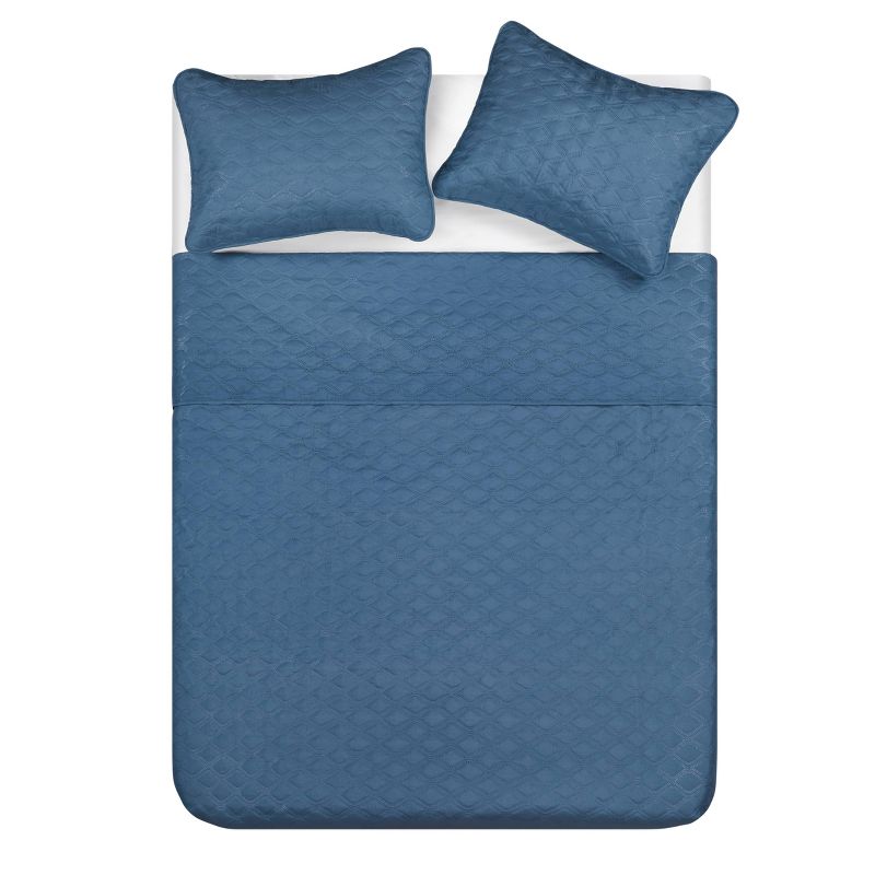 King 3pc Circle Embossed Quilt Set - VCNY Home