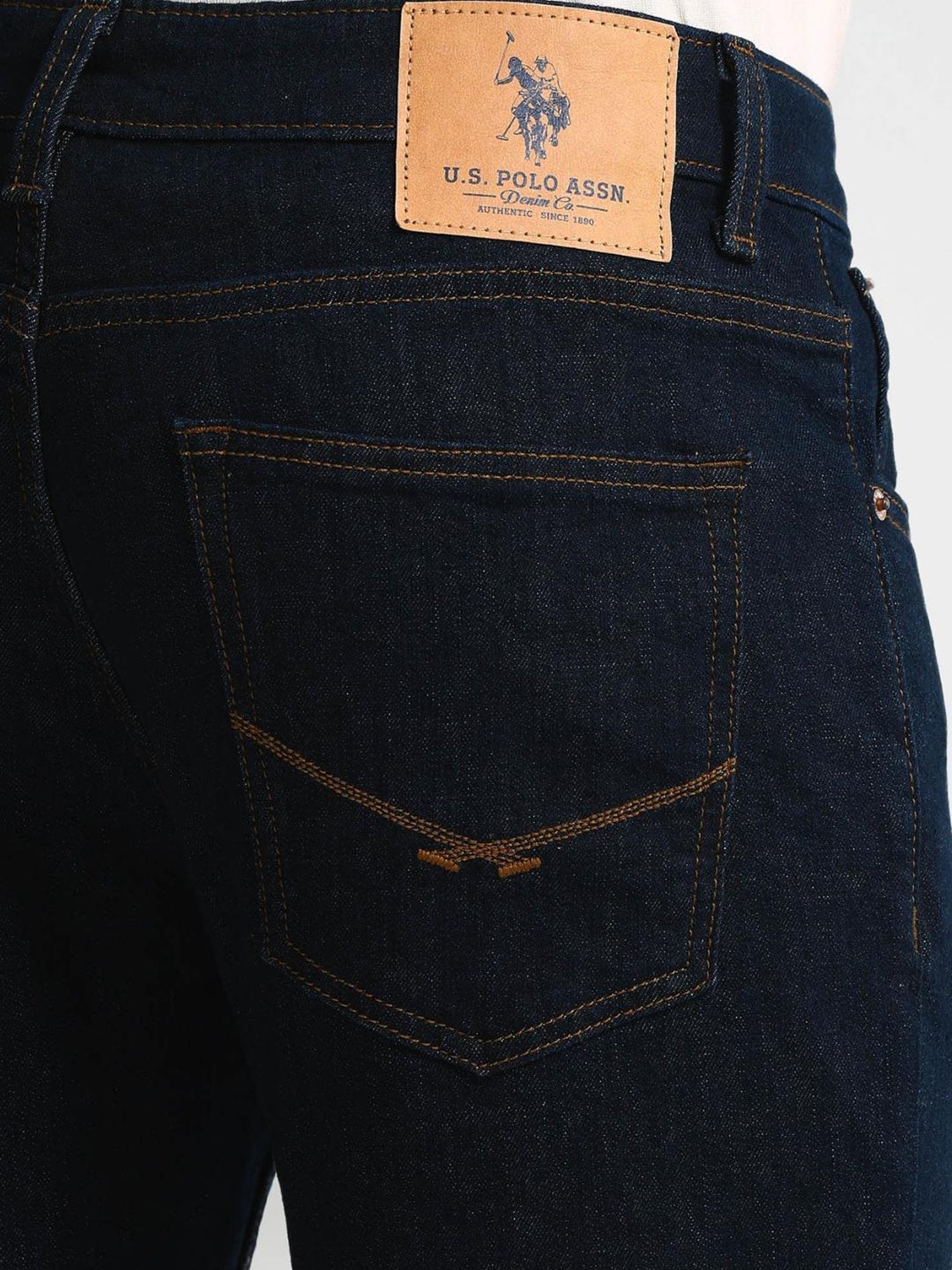 U.S. Polo Assn. Blue Cotton Regular Fit Jeans