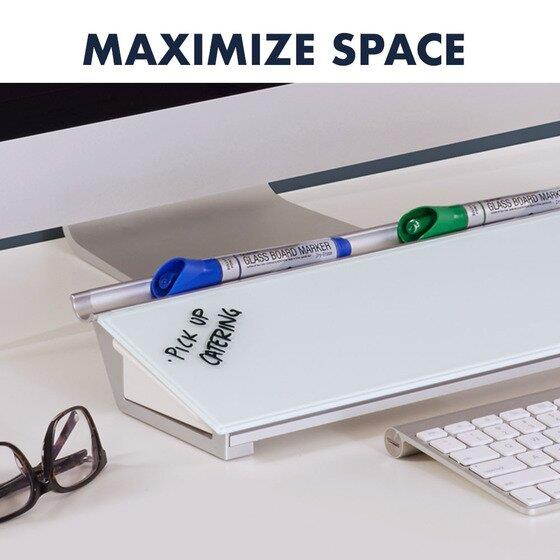 Quartet Glass Dry Erase Desktop Computer Pad, 18 X 6, White GDP186