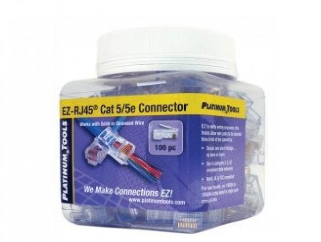 Cmple Platinum Tools 202003J EZ-RJ45 Cat 5/5e Connector Jar of 100