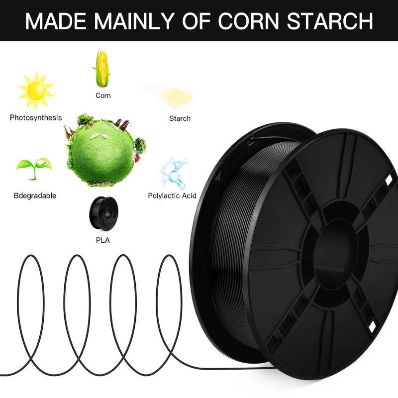 Filament 1.75 PLA 3D Filament PLA Plus for 3D Printer & 3D Pens, PLA Filament Weight 2.2 LBS (1 KG), Printing Accuracy +/- 0.02