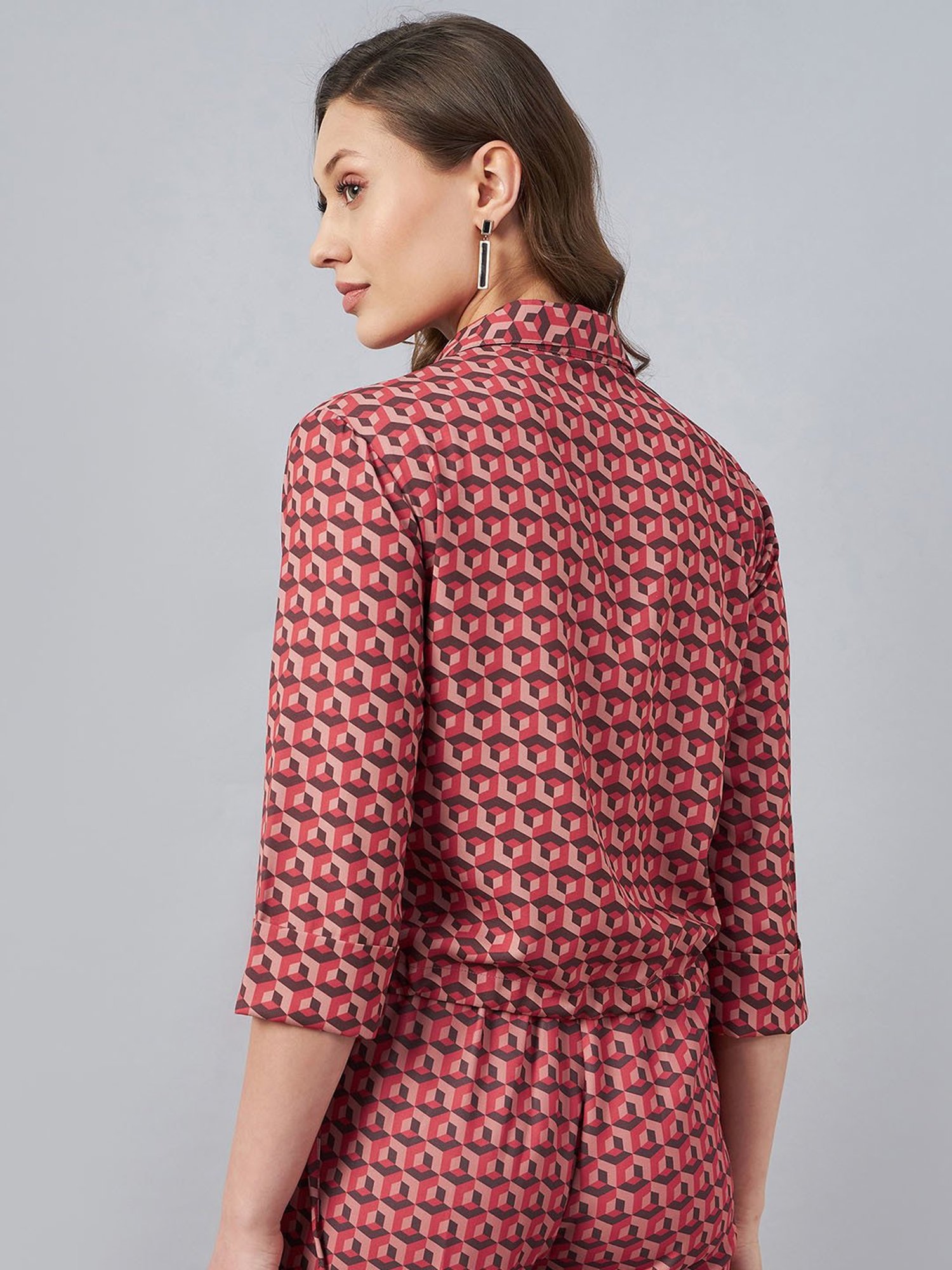 Marie Claire Red Printed Top