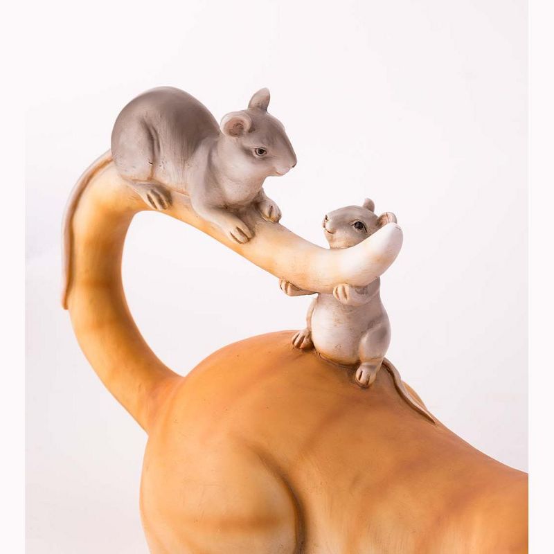 Wind & Weather Resting Cat With Two Playful Mice Indoor/Outdoor Sculpture