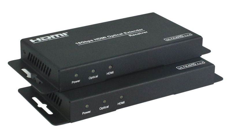 BZBGEAR 4K UHD 18Gbps Fiber Optic Extender over Single or Mulit-mode Fiber Optic cabling with RS-232 and 2-way IR