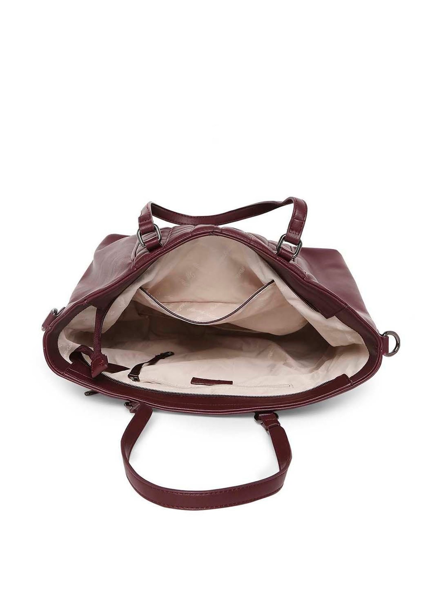 Marina Galanti Maroon Quilted Medium Tote Handbag