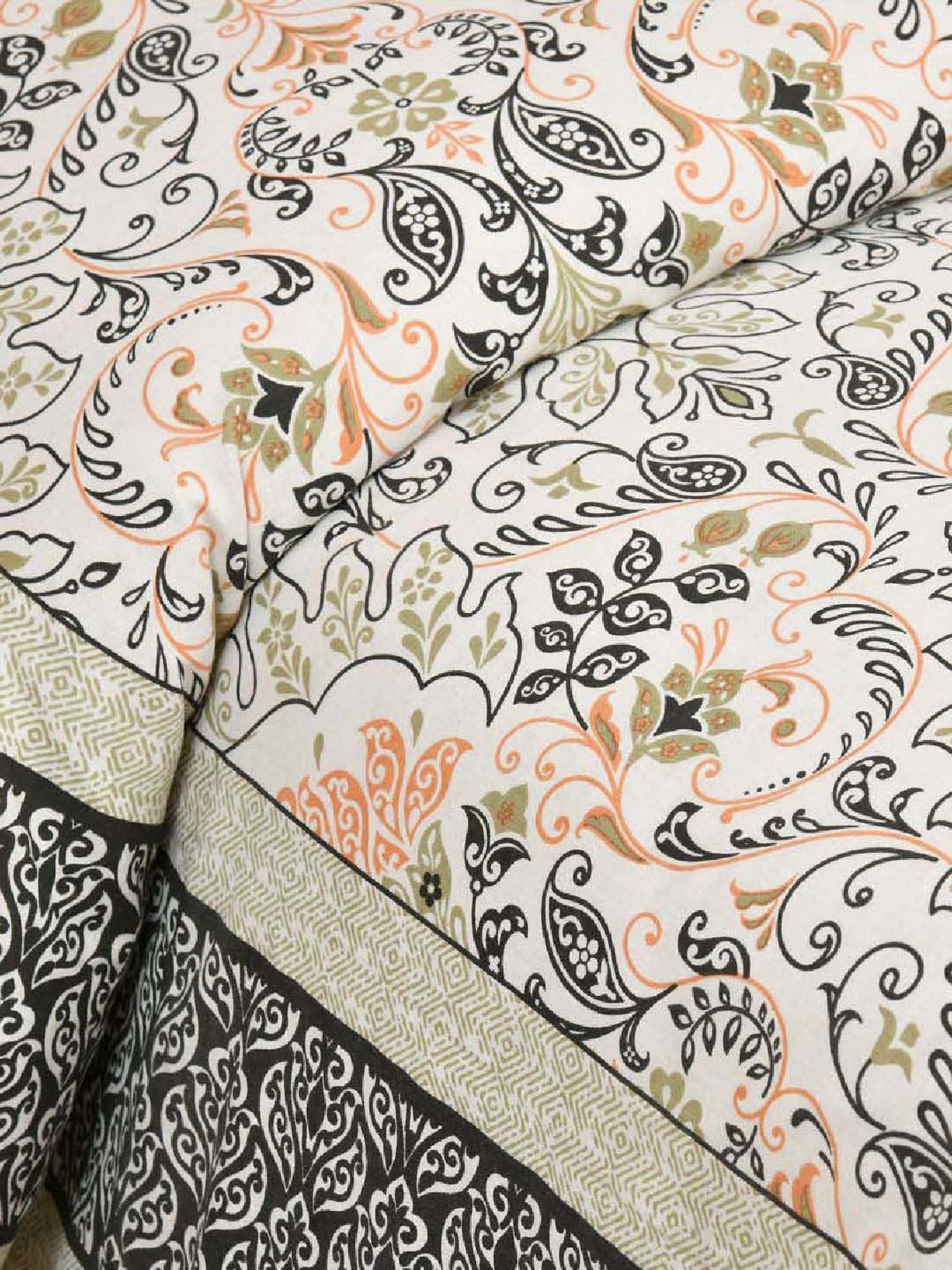 JaipurFabric Green 180 TC 100% Cotton Floral Double Bedsheet with 2 Pillow Covers