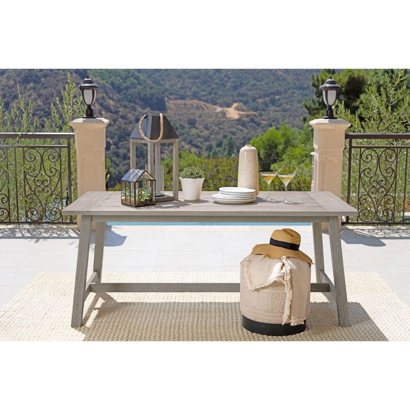 Tanner Outdoor Eucalyptus Wood Rectangular Dining Table - Dark Gray - Coaster