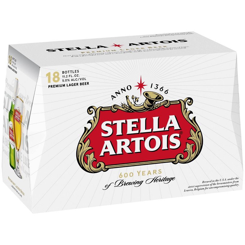 Stella Artois Lager Beer - 18pk/11.2 fl oz Bottles