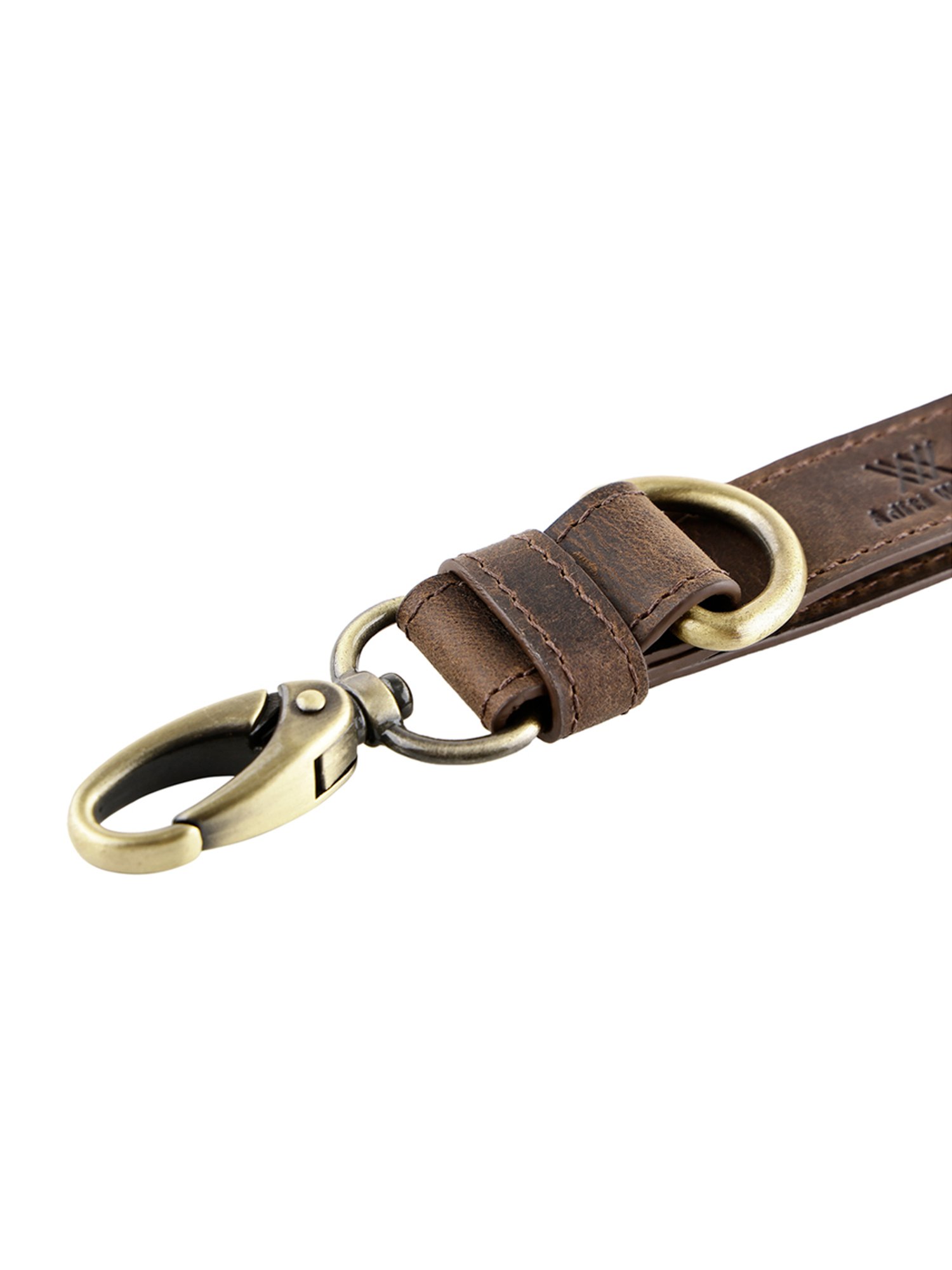 Aditi Wasan Brown Oil Pullup Leather Keyring