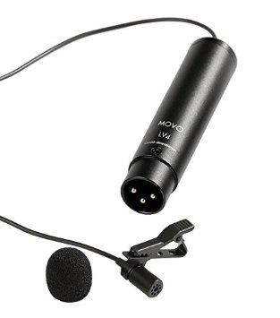 Movo LV4-O XLR Phantom Power Lavalier Omnidirectional Microphone, with Lapel Clip and Windscreen