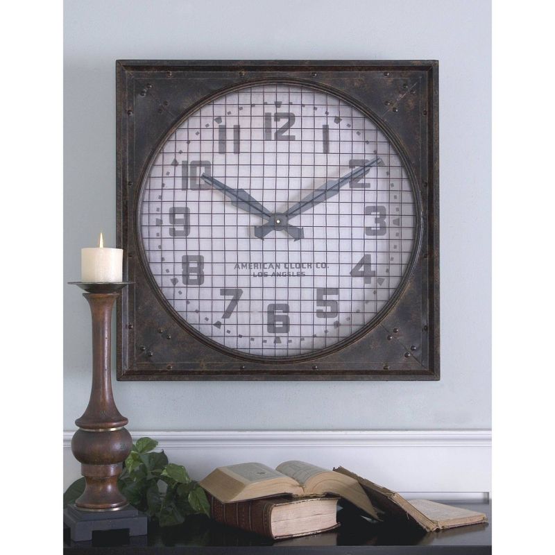 Warehouse Grill Wall Clock Rusty Iron - Uttermost