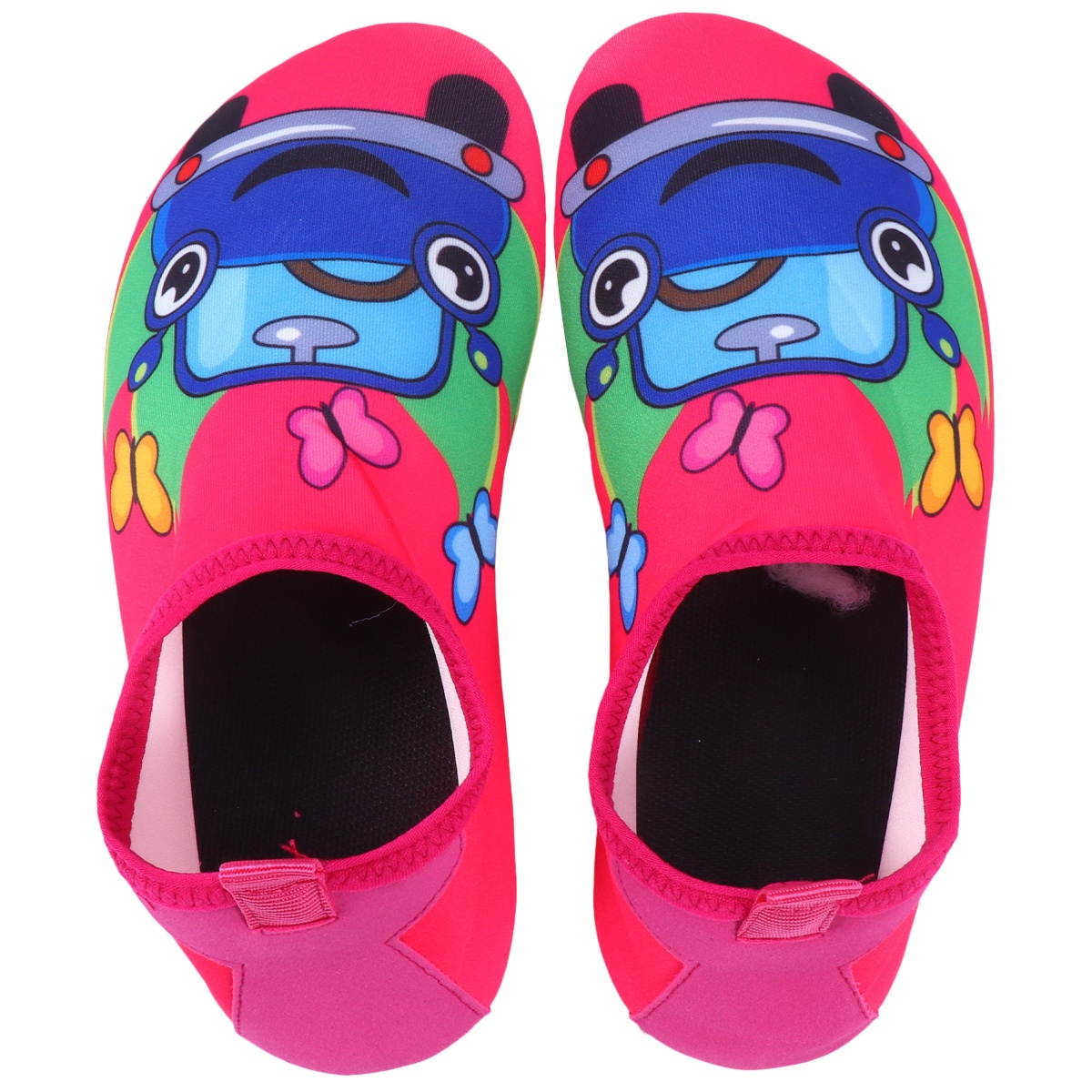 1 Pair Quick Dry Snorkeling Shoes Summer Anti-slip Beach Socks Cartoon Printing Swimming Footwear for Kids Girls Swimming Diving (Pink Size 24-25 15.5CM,9.5US,9UK,26.5EU,3.93Inch)