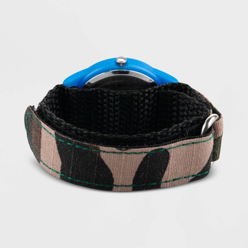 Kids' Red Balloon Dinosaur Time Teacher Hook and Loop Strap Watch - Black