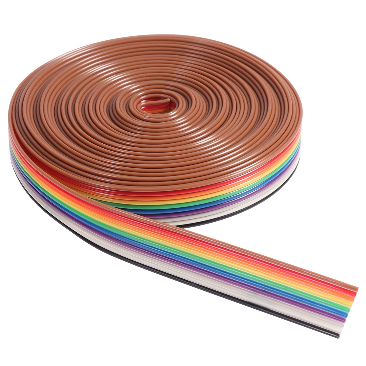 UEETEK 5M 10 Pin Rainbow Flat Ribbon IDC Wire Cable for Digital Product PC Detecting Instruments