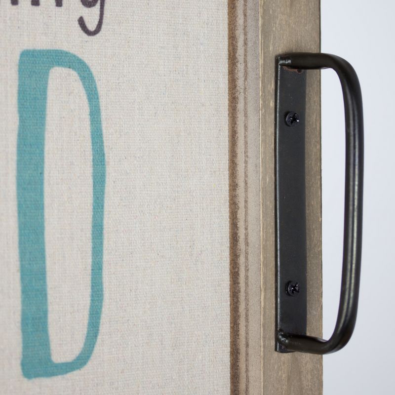 15" x 23" Do Something Good Today Wood Wall Cabinet with Shelves Brown - American Art Decor