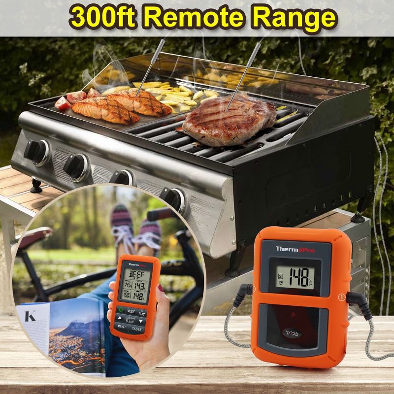 ThermoPro TP20 Wireless Remote Digital Cooking Food Meat Thermometer for Grilling with Dual Probe