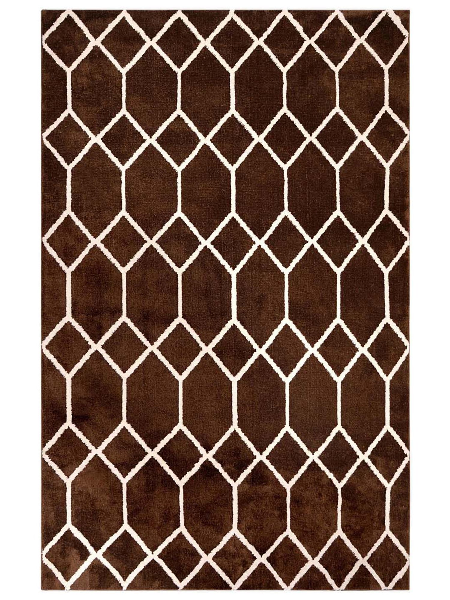 Saral Home Brown & White Carpet - Set of 1