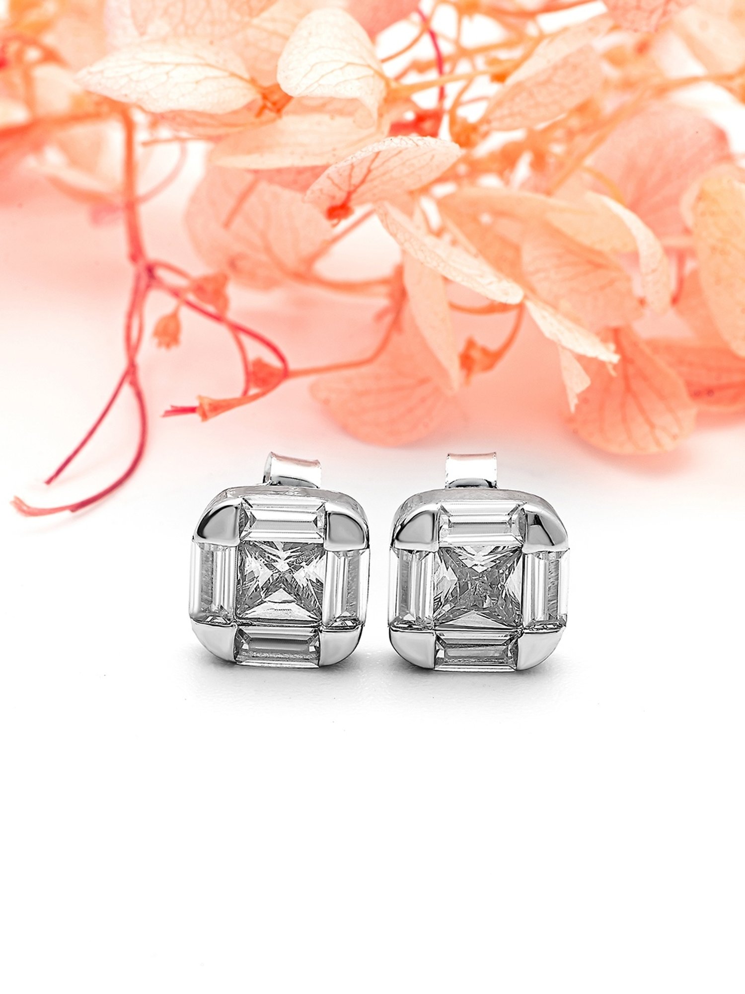 Silberry 92.5 Sterling Silver Harmonic Stud Earring for Women